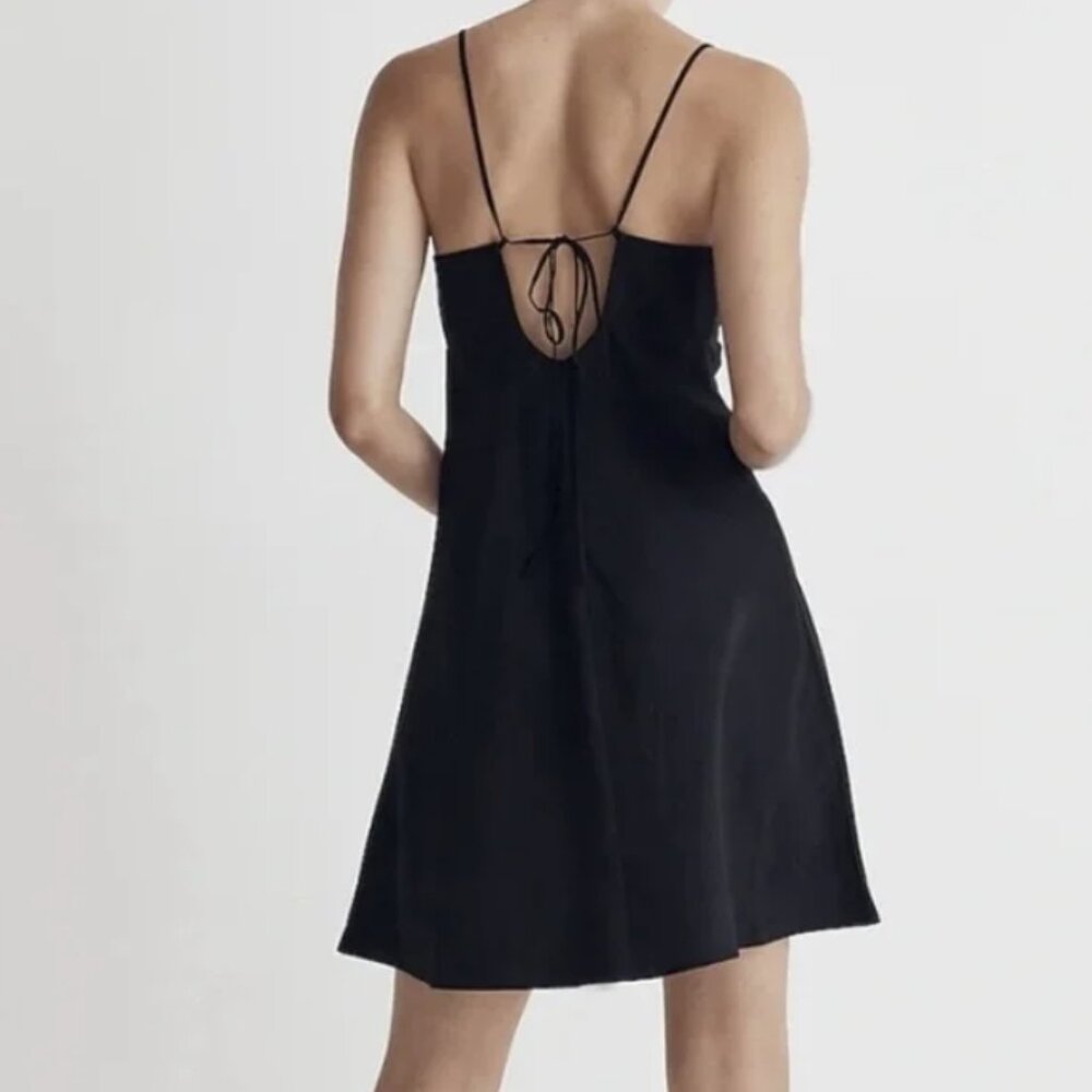 New Without Tag Madewell Layton Mini Strappy Slip Dress Black Size 0